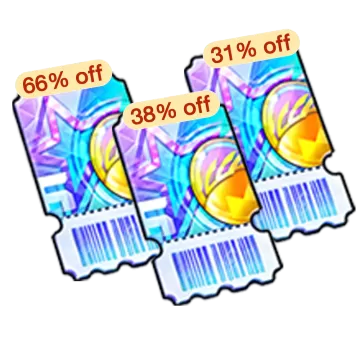 โปรเหมาแพคตั๋วกาชาชัยชนะ ส่วนลด [31% 38% 66%]